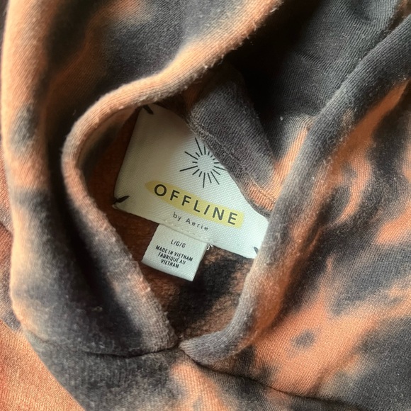 OFFLINE OTT Fleece Tie Dye Cropped Hoodie in Jupiter Brown - Picture 6 of 11